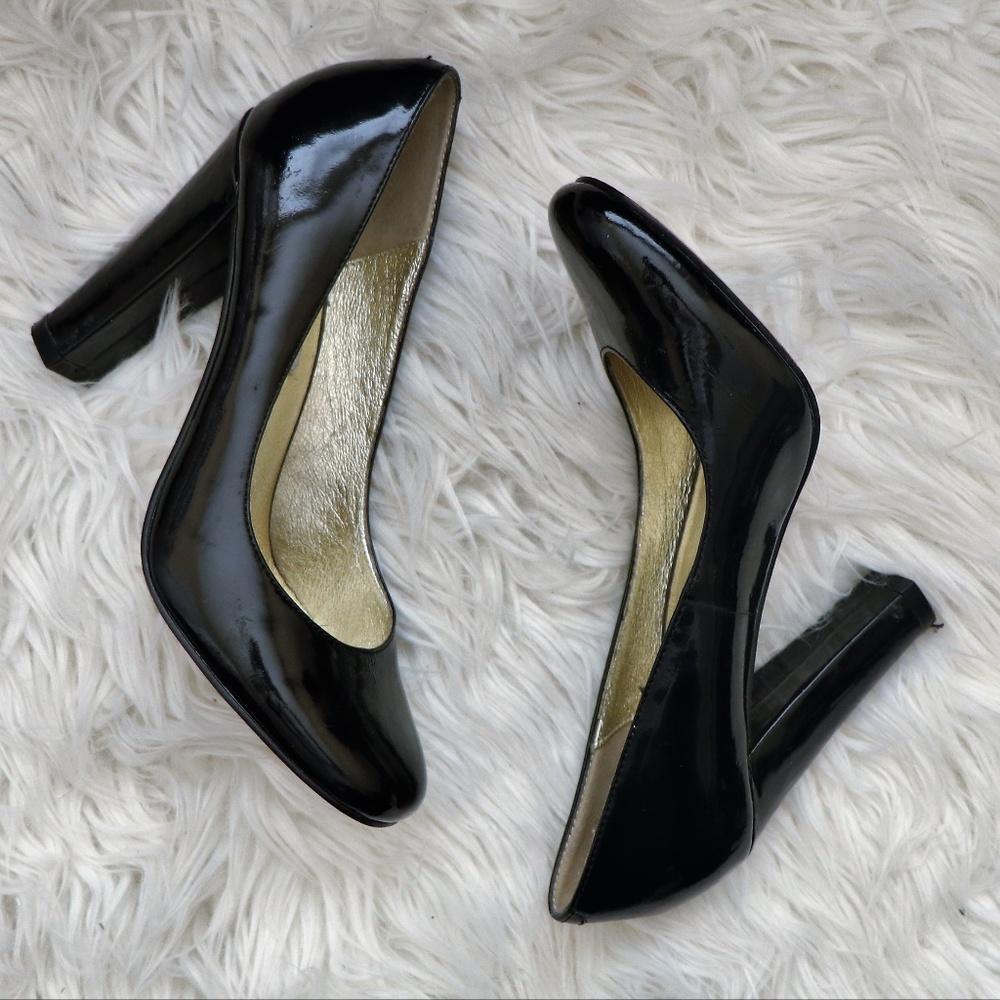 Steve Madden Myra Patent Leather Black Chunky Heel
